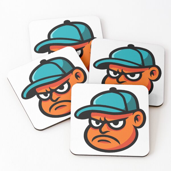 Item preview, Angry Cartoon Face in Teal Cap | Bold Street Art Character Illustration designed and sold by QuickStickTeam.
