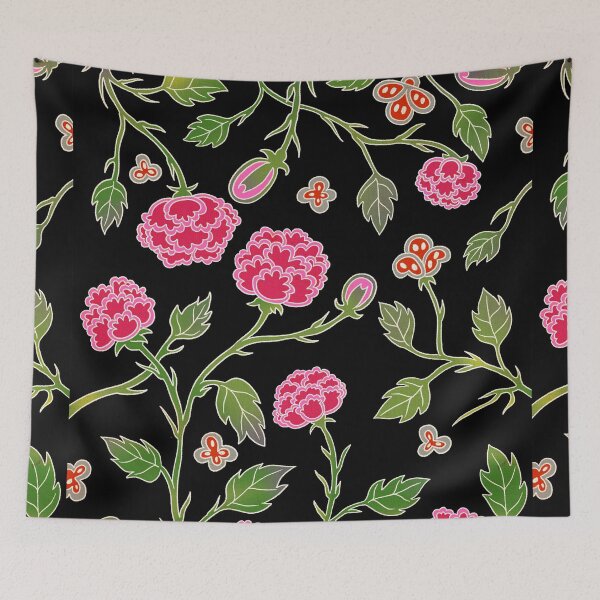 Item preview, Dramatic Pink Peony Bloom Against a Midnight Black Background  designed and sold by QamarART Paintings.