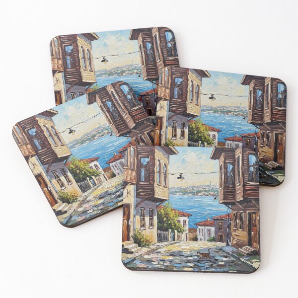 Item preview, Istanbul Old Street & Wooden Houses - Oil Painting Art designed and sold by Ascend777.