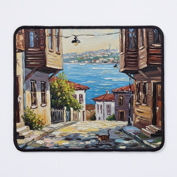 Item preview, Istanbul Old Street & Wooden Houses - Oil Painting Art designed and sold by Ascend777.