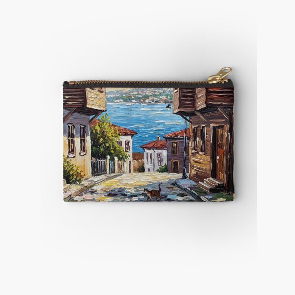 Item preview, Istanbul Old Street & Wooden Houses - Oil Painting Art designed and sold by Ascend777.