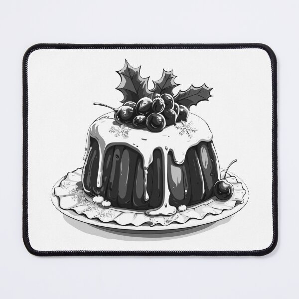 Item preview, Classic Christmas Pudding with Holly – Vintage Holiday Dessert Art designed and sold by inkoutninja.
