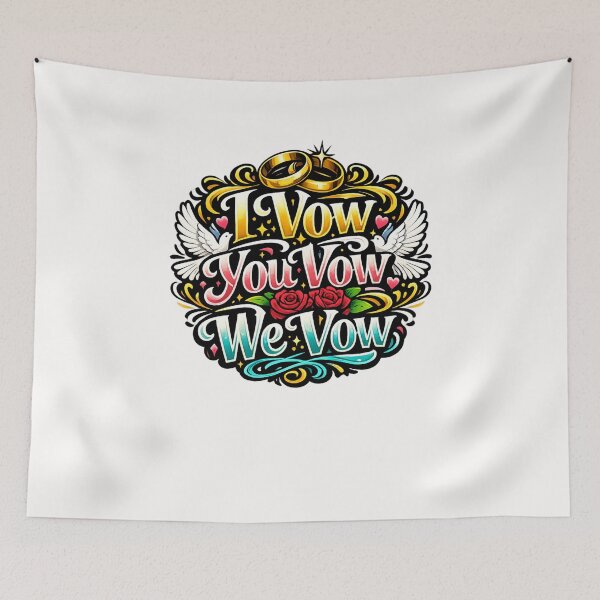 Item preview, I Vow You Vow We Vow – Wedding Love Typography designed and sold by Places On Earth.