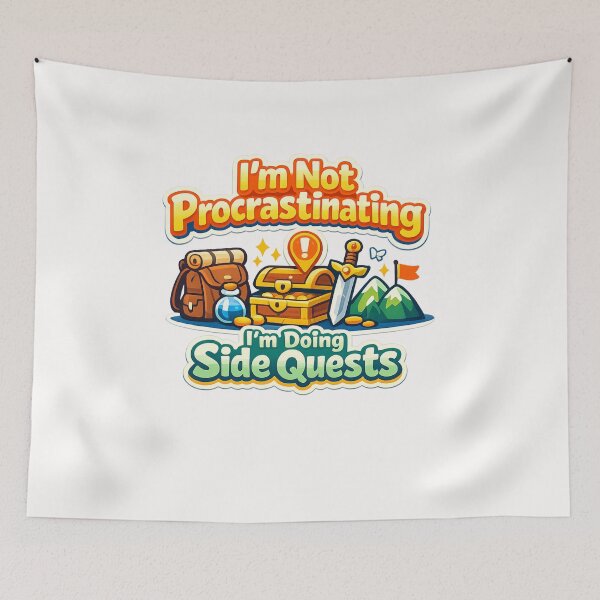 Item preview, I’m Not Procrastinating I’m Doing Side Quests – Gamer Humor Quote designed and sold by Places On Earth.