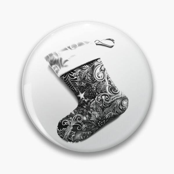 Item preview, Intricate Christmas Stocking – Elegant Black and White Holiday Art designed and sold by inkoutninja.