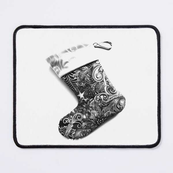 Item preview, Intricate Christmas Stocking – Elegant Black and White Holiday Art designed and sold by inkoutninja.