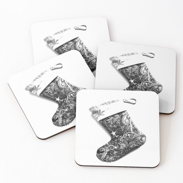 Item preview, Intricate Christmas Stocking – Elegant Black and White Holiday Art designed and sold by inkoutninja.