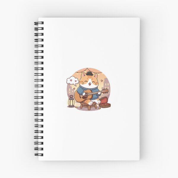Item preview, Acoustic Meow: Cute Chubby Cat Playing Guitar - Noopnyang Studio designed and sold by NoopnyangStudio.