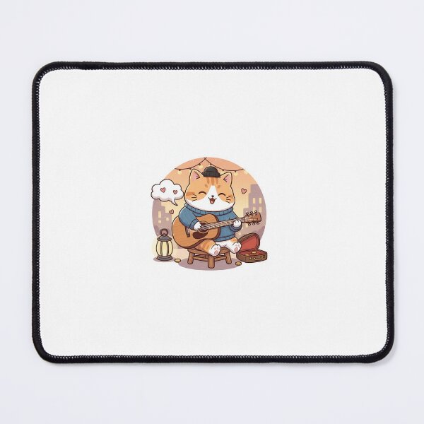 Item preview, Acoustic Meow: Cute Chubby Cat Playing Guitar - Noopnyang Studio designed and sold by NoopnyangStudio.