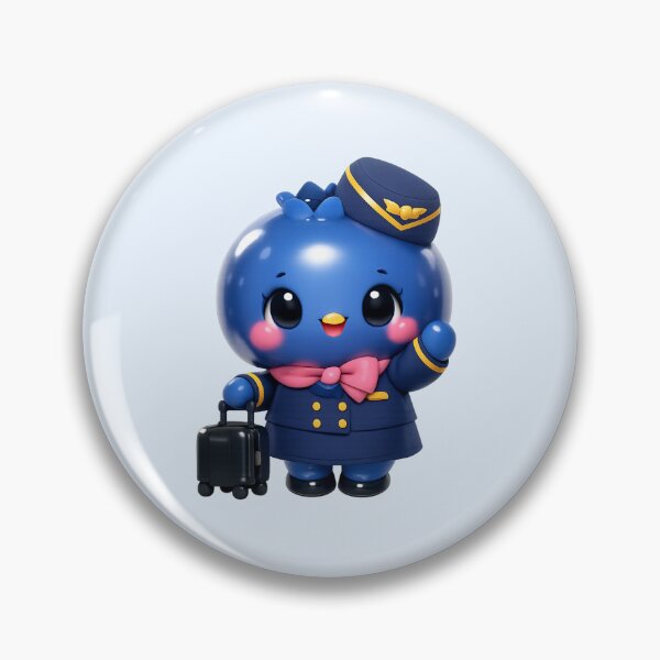 Item preview, Cute Blueberry Flight Attendant | Kawaii Fruit Travel Character designed and sold by Moons Studio.