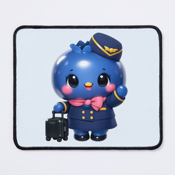 Item preview, Cute Blueberry Flight Attendant | Kawaii Fruit Travel Character designed and sold by Moons Studio.