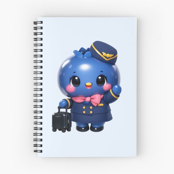 Item preview, Cute Blueberry Flight Attendant | Kawaii Fruit Travel Character designed and sold by Moons Studio.