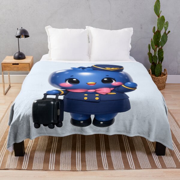Item preview, Cute Blueberry Flight Attendant | Kawaii Fruit Travel Character designed and sold by Moons Studio.
