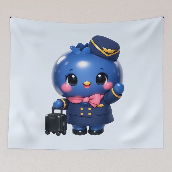Item preview, Cute Blueberry Flight Attendant | Kawaii Fruit Travel Character designed and sold by Moons Studio.