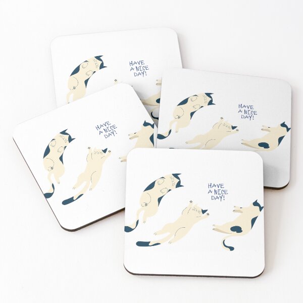 Item preview, Cute Stretching Cat Illustration – Have a Nice Day Funny Cat Art 5 designed and sold by mcraft studio.