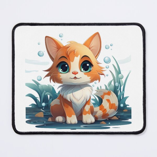 Item preview, Adorable orange and white kitten sitting by a magical pond designed and sold by KrisGraphic45.