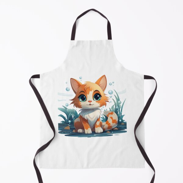 Item preview, Adorable orange and white kitten sitting by a magical pond designed and sold by KrisGraphic45.