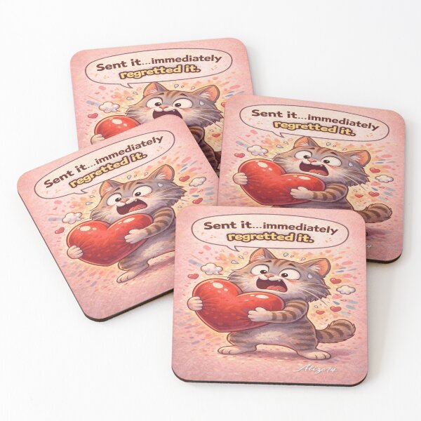 Item preview, Sent It… Regretted It – Funny Cat Valentine Postcard designed and sold by alizo74.