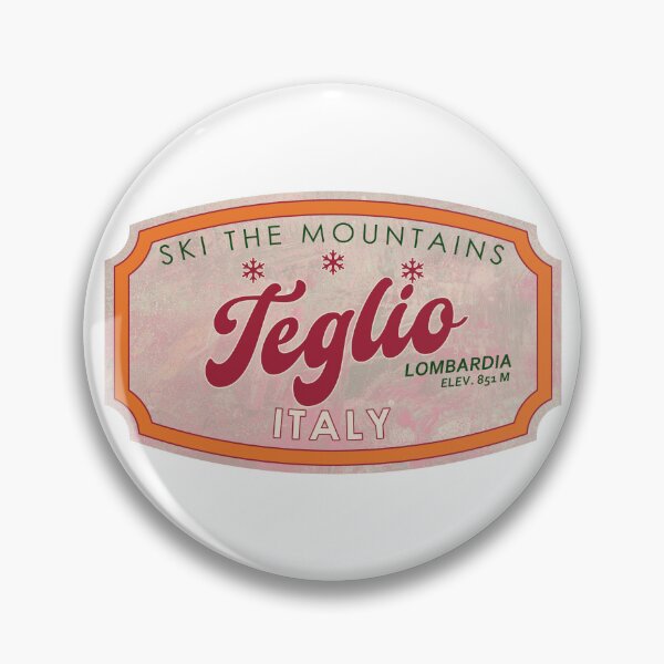 Item preview, Teglio, Italy, Lombardia, Ski, textured skiing badge designed and sold by Wanderful-roads.