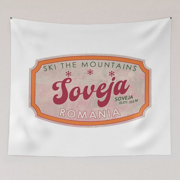 Item preview, Soveja, Romania, Soveja, Pyrénées, Ski, textured skiing badge designed and sold by Wanderful-roads.
