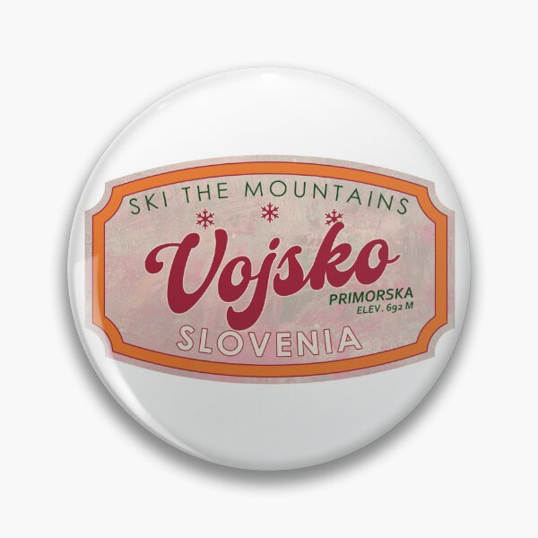Item preview, Vojsko, Slovenia, Primorska, Ski, textured skiing badge designed and sold by Wanderful-roads.
