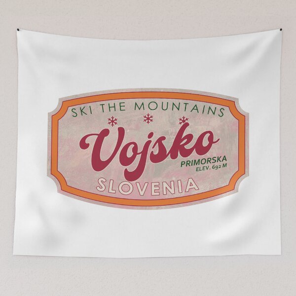 Item preview, Vojsko, Slovenia, Primorska, Ski, textured skiing badge designed and sold by Wanderful-roads.