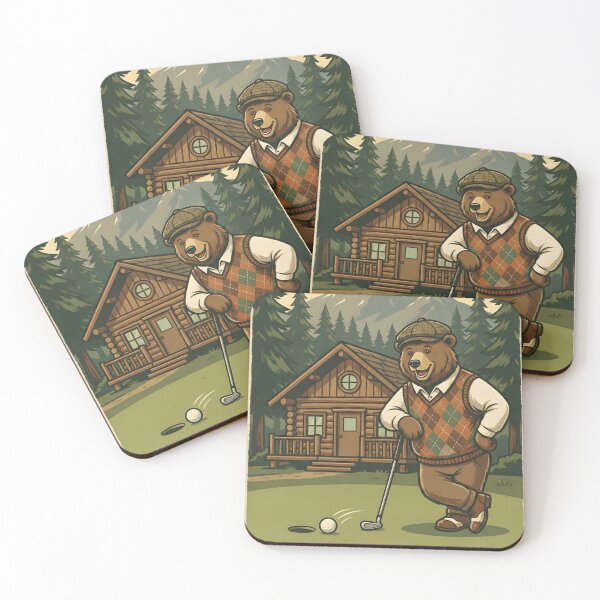 Item preview, Golf Bear In The Woods designed and sold by RobertMartinArt.
