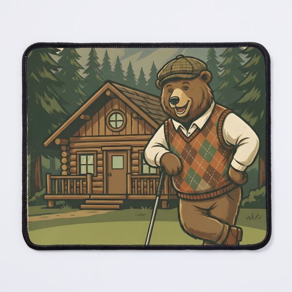Item preview, Golf Bear In The Woods designed and sold by RobertMartinArt.