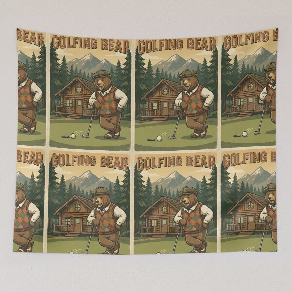 Item preview, Golf Bear In The Woods designed and sold by RobertMartinArt.