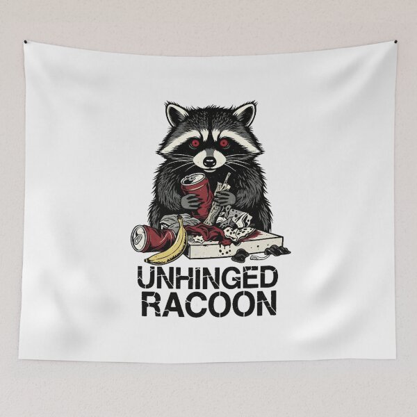 Item preview, Unhinged Raccoon Sticker – Chaotic Trash Panda Meme Shirt designed and sold by ZyxDes.