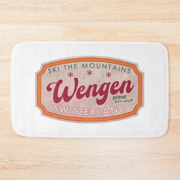 Item preview, Wengen, Switzerland, Berne, Ski, textured skiing badge designed and sold by Wanderful-roads.
