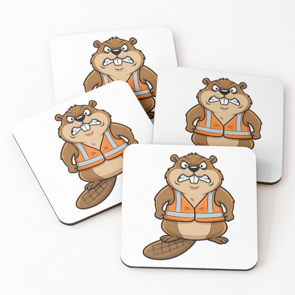 Item preview, Angry Beaver Construction Worker Cartoon designed and sold by k3rstman1.