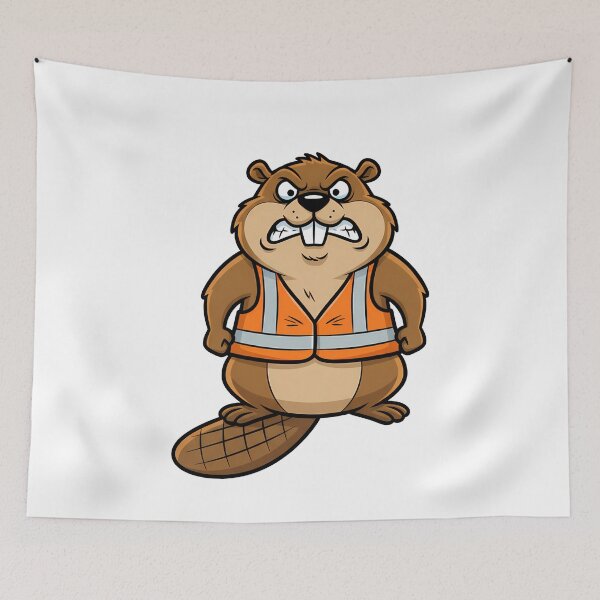 Item preview, Angry Beaver Construction Worker Cartoon designed and sold by k3rstman1.