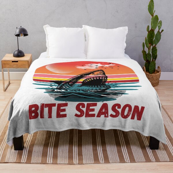 Item preview, Bite Season Vintage Shark Sunset Retro Ocean Predator Design designed and sold by KapiPrint.