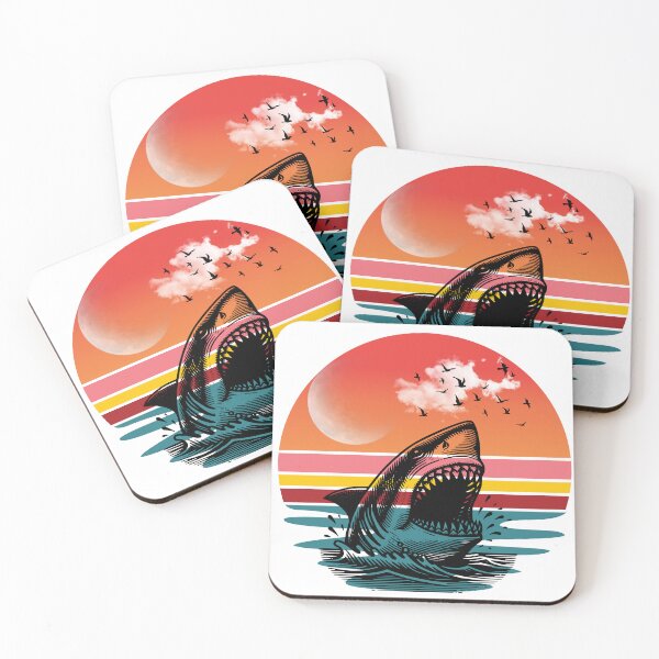 Item preview, Bite Season Retro Shark Sunset Ocean Predator Vintage Beach Design designed and sold by KapiPrint.