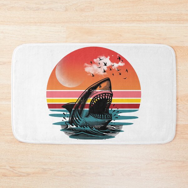 Item preview, Bite Season Retro Shark Sunset Ocean Predator Vintage Beach Design designed and sold by KapiPrint.