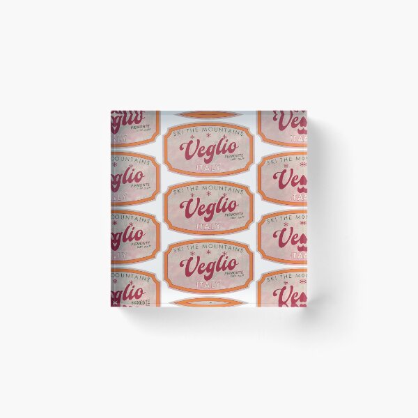 Item preview, Veglio, Italy, Piemonte, Ski, textured skiing badge designed and sold by Wanderful-roads.