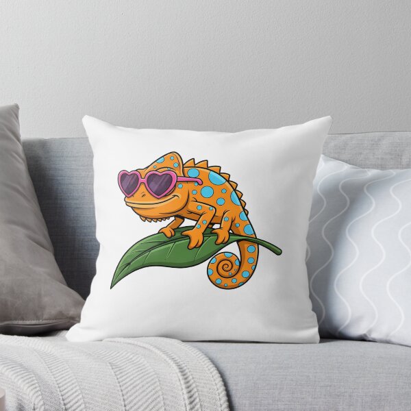 Item preview, Cute Cartoon Chameleon Wearing Heart Sunglasses on Leaf designed and sold by k3rstman1.