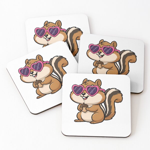 Item preview, Cute Chipmunk Pink Heart Sunglasses Acorn designed and sold by k3rstman1.