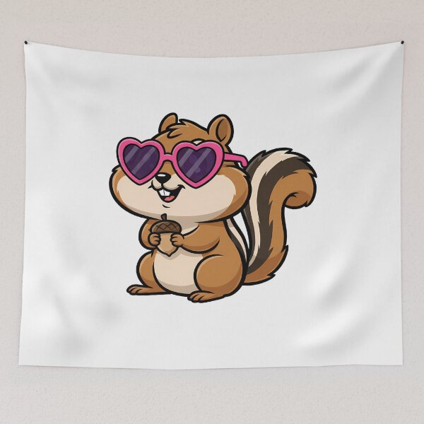 Item preview, Cute Chipmunk Pink Heart Sunglasses Acorn designed and sold by k3rstman1.