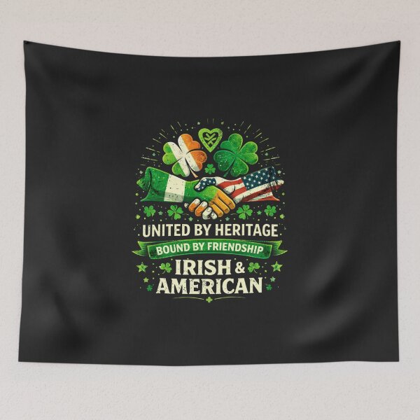 Item preview, Irish American Heritage Handshake - United by Friendship St. Patrick's Day Graphic designed and sold by shemodas.