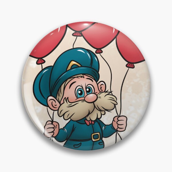 Item preview, Vintage Cartoon Mailman Holding Heart Balloons – Colorful Whimsical Illustration designed and sold by artista.magico.