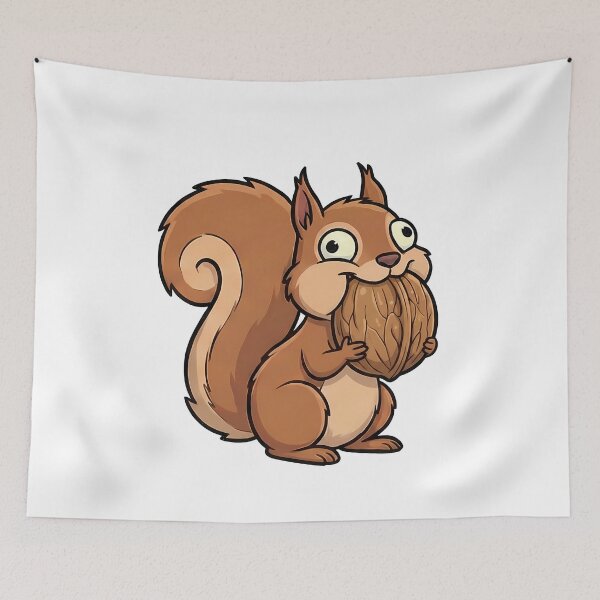 Item preview, Cute Derpy Squirrel Holding Walnut Cartoon designed and sold by k3rstman1.