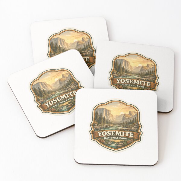 Item preview, Yosemite National Park California Badge – Sunset Over El Capitan and Merced River designed and sold by Places On Earth.