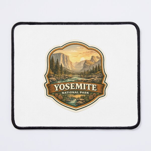 Item preview, Yosemite National Park California Badge – Sunset Over El Capitan and Merced River designed and sold by Places On Earth.