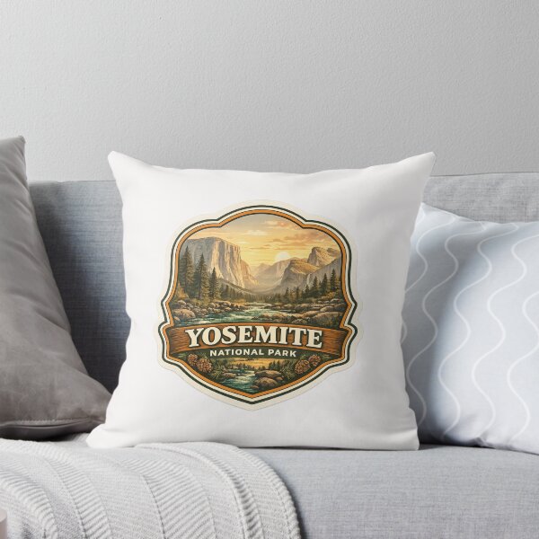 Item preview, Yosemite National Park California Badge – Sunset Over El Capitan and Merced River designed and sold by Places On Earth.