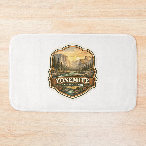 Item preview, Yosemite National Park California Badge – Sunset Over El Capitan and Merced River designed and sold by Places On Earth.