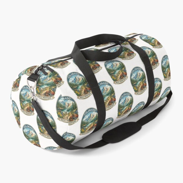 Item preview, Colorado Rocky Mountains Trail Badge – Alpine Lake with Wildflowers and Hiking Gear designed and sold by Places On Earth.