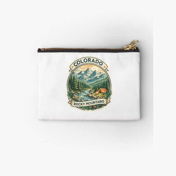 Item preview, Colorado Rocky Mountains Camping Scene – River, Pines, and Tent at Sunset designed and sold by Places On Earth.