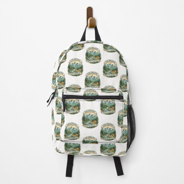 Item preview, Colorado Rocky Mountains Camping Scene – River, Pines, and Tent at Sunset designed and sold by Places On Earth.